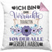 Tierärztin Kissen mit Füllung 40x40 Geschenk Lustiger Spruch Geschenkidee Ich Bin Die Verrückte Tierärztin Von Der Alle Geredet Haben (Grau) Rosa Trendation