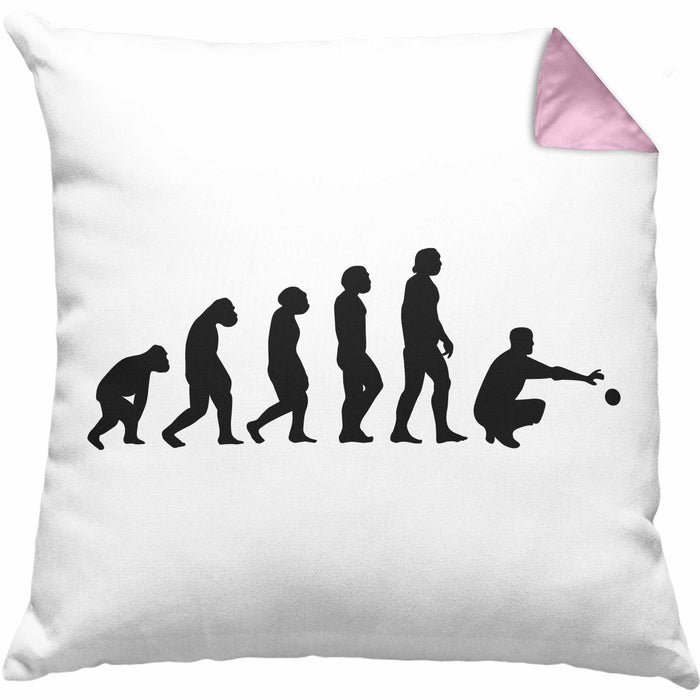 Boule Kissen mit Füllung 40x40 Geschenk Boule-Spieler Geschenkidee Spruch Boule Evolution Grafik (Grau) Rosa Trendation