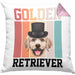 Golden Retriever Besitzer Kissen mit Füllung 40x40 Geschenk Lustiger Spruch Geschenkidee Retro Vinatge Golden Retriever (Grau) Rosa Trendation