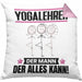 Yogalehrer Kissen mit Füllung 40x40 Geschenk für Yogalehrer Der Mann Der Alles Kann Geschenkidee zum Geburtstag (Grau) Rosa Trendation