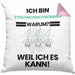 Synchronschwimmer Geschenk Kissen mit Füllung 40x40 Lustiger Spruch Ich Bin Synchronschwimmer Warum Weil Ich Es Kann Geschenkidee Bester Synchronschwimmer Geburtstag (Grau) Rosa Trendation