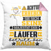 Läufer Geschenk Kissen mit Füllung 40x40 Lustiger Spruch Erheben Sie Sich Der Läufer Betritt den Raum (Grau) Rosa Trendation