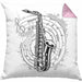 Saxophon Musik Noten Jazz Musikinstrument Saxophon-Spieler Kissen mit Füllung 40x40 (Grau) Rosa Trendation
