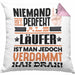 Läufer Geschenk Kissen mit Füllung 40x40 Lustige Geschenkidee für Läufer Geburtstag Niemand Ist Perfekt Aber Als Läufer Ist Man Nah Dran (Grau) Rosa Trendation