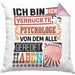 Psychologe Kissen mit Füllung 40x40 Geschenk Spruch Lustig Geschenkidee für Psychologe Geburtstag Ich Bin Der Verrückte Psychologe (Grau) Rosa Trendation