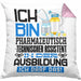 Pharmazeutisch-technischer Assistent Ausbildung Kissen mit Füllung 40x40 Geschenk Ich Bin Pharmazeutisch-technischer Assistent In Der Ausbildung Ich Darf Das Geschenkidee Spruch (Grau) Rosa Trendation