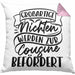 Cousine Kissen mit Füllung 40x40 Geschenk Großartige Nichten Werden Zur Cousine Befördert (Grau) Rosa Trendation