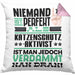 Katzenschutzaktivist Geschenk Kissen mit Füllung 40x40 Lustige Geschenkidee für Katzenschutzaktivist Geburtstag Niemand Ist Perfekt Aber Als Katzenschutzaktivist Ist Man Nah Dran (Grau) Rosa Trendation