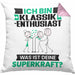 Klassik-Enthusiast Kissen mit Füllung 40x40 Geschenk für Klassik-Enthusiast Geburtstag Lustiger Spruch Was Ist Deine Superkraft (Grau) Rosa Trendation