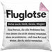 Fluglotse Kissen mit Füllung 40x40 Geschenk Spruch für Fluglotsen Geschenkidee (Grau) Rosa Trendation