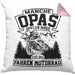 Motorrad Opa Kissen mit Füllung 40x40 Geschenk Echte Opas Fahren Motorrad Geschenkidee Vatertag Opa Biker (Grau) Rosa Trendation