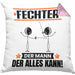 Fechter Kissen mit Füllung 40x40 Geschenk für Fechter Der Mann Der Alles Kann Geschenkidee zum Geburtstag (Grau) Rosa Trendation