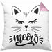 Katzen-Besitzerin Kissen mit Füllung 40x40 Geschenk Meow Katze Geschenkidee Miau Katzen Mama (Grau) Rosa Trendation