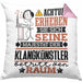 Klangkünstler Geschenk Kissen mit Füllung 40x40 Lustiger Spruch Erheben Sie Sich Der Klangkünstler Betritt den Raum (Grau) Rosa Trendation