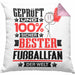 Fußballfan Geschenk Lustiger Spruch für Fußballfan Geschenkidee Bester Fußballfan Der WeltKissen mit Füllung 40x40 (Grau) Rosa Trendation