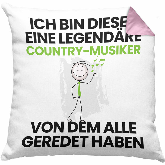 Country-Musiker Geschenk Kissen mit Füllung 40x40 Lustige Geschenkidee Geburtstag für Country-Musiker Ich Bin Dieser Legendäre Country-Musiker Von Dem Alle Geredet Haben (Grau) Rosa Trendation