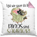 Dinosaurier Spruch Kissen mit Füllung 40x40 Geschenk Jungs Jungen Egal Wie Sauer Du Bist Dinos Sind Saurier (Grau) Rosa Trendation