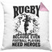 Rugby Kissen mit Füllung 40x40 Geschenk Spruch Geschenkidee für Rugbyspieler (Grau) Rosa Trendation