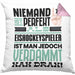 Eishockeyspieler Geschenk Kissen mit Füllung 40x40 Lustige Geschenkidee für Eishockeyspieler Geburtstag Niemand Ist Perfekt Aber Als Eishockeyspieler Ist Man Nah Dran (Grau) Rosa Trendation
