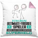 Ultimate-Frisbee-Spieler Geschenk Kissen mit Füllung 40x40 Ich Bin Ultimate-Frisbee-Spieler Aber Sag Doch Einfach Superheld Lustige Geschenkdiee für Ultimate-Frisbee-Spieler (Grau) Rosa Trendation