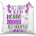 So Sieht Ein Richtig Cooler Reittherapeut Aus Kissen mit Füllung 40x40 Geschenk für Reittherapie Geschenkidee Spruch (Grau) Rosa Trendation