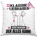 Klassikliebhaber Kissen mit Füllung 40x40 Geschenk für Klassikliebhaber Der Mann Der Alles Kann Geschenkidee zum Geburtstag (Grau) Rosa Trendation