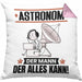 Astronom Kissen mit Füllung 40x40 Geschenk für Astronom Der Mann Der Alles Kann Geschenkidee zum Geburtstag (Grau) Rosa Trendation