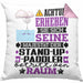 Stand-Up-Paddler Geschenk Kissen mit Füllung 40x40 Lustiger Spruch Erheben Sie Sich Der Stand-Up-Paddler Betritt den Raum (Grau) Rosa Trendation