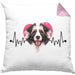 Border Collies Besitzer Kissen mit Füllung 40x40 Geschenk Lustiger Spruch Geschenkidee Herzschlag Border Collies (Grau) Rosa Trendation