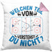 Eishockey Trainer Geschenk Kissen mit Füllung 40x40 Coach Eis-Hockey Spieler Geschenkidee Eishockeyspieler Geschenkdiee Welchen Teil Von Verstehst Du Nicht (Grau) Rosa Trendation