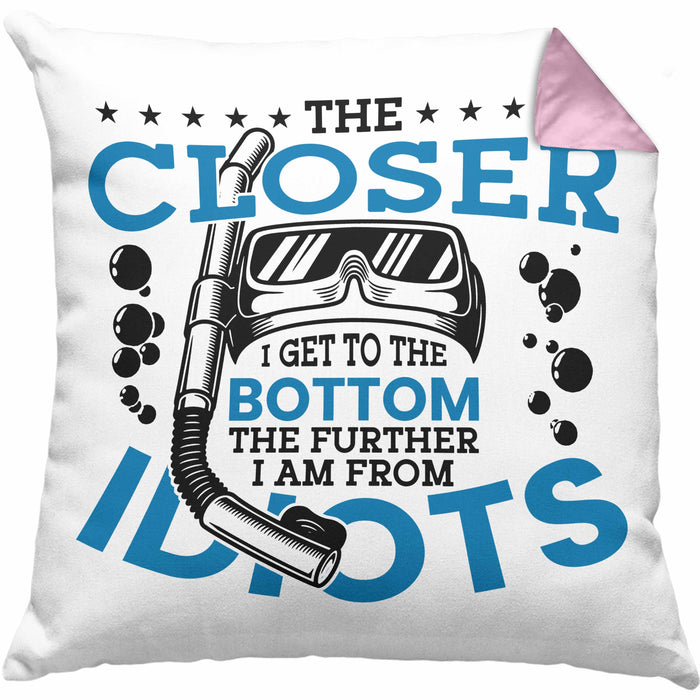 Taucher Geschenk Spruch Kissen mit Füllung 40x40 Tauchlehrer Geschenkidee Profi Taucher Humor (Grau) Rosa Trendation
