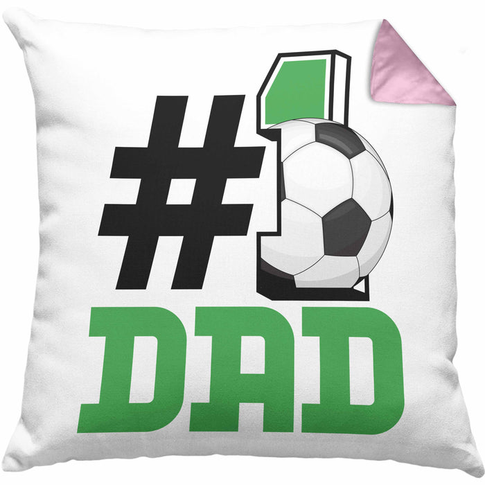 Fußball-Trainer Fußballer Nummer 1 Dad Vater Kissen mit Füllung 40x40 Geschenk Fußball Papa Geschenkidee Bester Papa Der Welt Vatertag Lustige Geschenkidee (Grau) Rosa Trendation