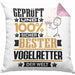 Vogelretter Geschenk Lustiger Spruch für Vogelretter Geschenkidee Bester Vogelretter Der WeltKissen mit Füllung 40x40 (Grau) Rosa Trendation