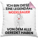 Modelbauer Geschenk Kissen mit Füllung 40x40 Lustige Geschenkidee Geburtstag für Modelbauer Ich Bin Dieser Legendäre Modelbauer Von Dem Alle Geredet Haben (Grau) Rosa Trendation