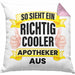 Apotheker Kissen mit Füllung 40x40 Geschenk Spruch Pharmazie Lustig (Grau) Rosa Trendation