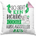 Hundeaussteller Kissen mit Füllung 40x40 So Sieht Ein Richtig Cooler Hundeaussteller Aus Geschenk Lustiger Spruch Geschenkidee (Grau) Rosa Trendation