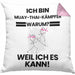 Muay-Thai-Kämpfer Geschenk Kissen mit Füllung 40x40 Lustiger Spruch Ich Bin Muay-Thai-Kämpfer Warum Weil Ich Es Kann Geschenkidee Bester Muay-Thai-Kämpfer Geburtstag (Grau) Rosa Trendation