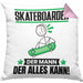 Skateboarder Kissen mit Füllung 40x40 Geschenk für Skateboarder Der Mann Der Alles Kann Geschenkidee zum Geburtstag (Grau) Rosa Trendation