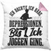 Joggen Geschenk Kissen mit Füllung 40x40 Spruch Ich Dachte Ich Habe Depressionen Bis Ich Joggen War Geschenkidee Jogger (Grau) Rosa Trendation