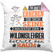 Wildnislehrer Geschenk Kissen mit Füllung 40x40 Lustiger Spruch Erheben Sie Sich Der Wildnislehrer Betritt den Raum (Grau) Rosa Trendation