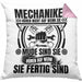 KFZ Mechaniker Kissen mit Füllung 40x40 Geschenk Spruch Männer KFZ Mechatroniker Geschenkidee Werkstatt Mechaniker Hören Nicht Auf Wenn Sie Müde Sind (Grau) Rosa Trendation