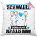 Schwager Kissen mit Füllung 40x40 Geschenk für Schwager Der Mann Der Alles Kann Geschenkidee zum Geburtstag (Grau) Rosa Trendation