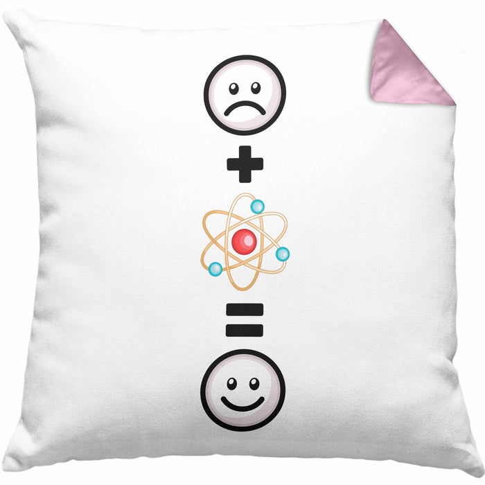Physiker Kissen mit Füllung 40x40 Geschenk für Physik Lustige Geschenkidee :( + Phsyik Teilchen = :) (Grau) Rosa Trendation