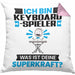 Keyboard-Spieler Kissen mit Füllung 40x40 Geschenk für Keyboard-Spieler Geburtstag Lustiger Spruch Was Ist Deine Superkraft (Grau) Rosa Trendation