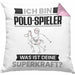 Polo-Spieler Kissen mit Füllung 40x40 Geschenk für Polo-Spieler Geburtstag Lustiger Spruch Was Ist Deine Superkraft (Grau) Rosa Trendation