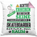 Skateboarder Geschenk Kissen mit Füllung 40x40 Lustiger Spruch Erheben Sie Sich Der Skateboarder Betritt den Raum (Grau) Rosa Trendation