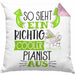 So Sieht Ein Richtig Cooler Pianist Aus Kissen mit Füllung 40x40 Geschenk für Pianist Geburtstag Geschenkdiee Piano Klavierspieler (Grau) Rosa Trendation