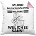 Musikproduzent Geschenk Kissen mit Füllung 40x40 Lustiger Spruch Ich Bin Musikproduzent Warum Weil Ich Es Kann Geschenkidee Bester Musikproduzent Geburtstag (Grau) Rosa Trendation