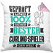 Curling-Spieler Geschenk Lustiger Spruch für Curling-Spieler Geschenkidee Bester Curling-Spieler Der WeltKissen mit Füllung 40x40 (Grau) Rosa Trendation