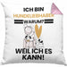 Hundeliebhaber Geschenk Kissen mit Füllung 40x40 Lustiger Spruch Ich Bin Hundeliebhaber Warum Weil Ich Es Kann Geschenkidee Bester Hundeliebhaber Geburtstag (Grau) Rosa Trendation